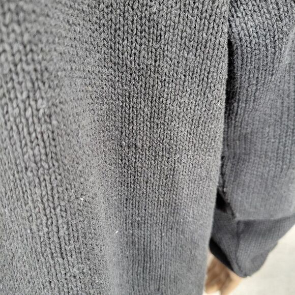 Vintage Pheasant Bird Fall Leaves Knit Sweater Black Crewneck - Picture 9 of 13